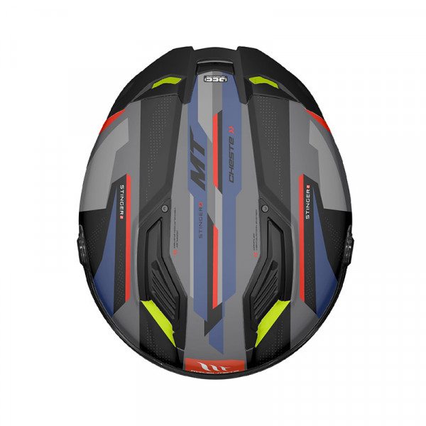 Κράνος MT Stinger 2 ECE 22.06 Cheste B7 μαύρο/γκρι/μπλε ματ