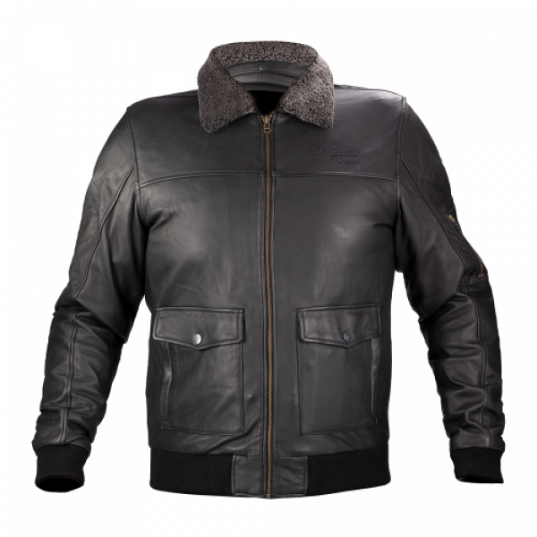 Nordcode Μπουφάν Μηχανής Spitfire Ανδρικό Χειμερινό Δερμάτινο Μαύρο