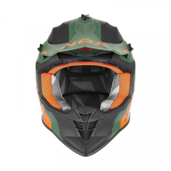Κράνος Nox N633 Viper πράσινο/πορτοκαλί ματ