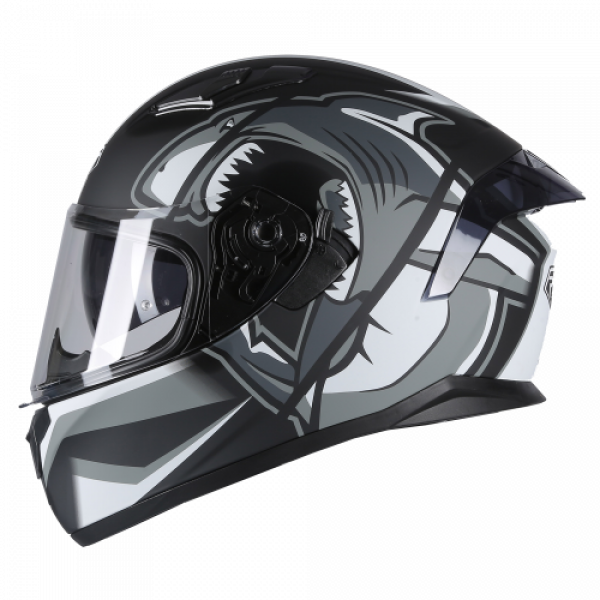 Κράνος Pilot Fighter SV Shark μαύρο/γκρι ματ