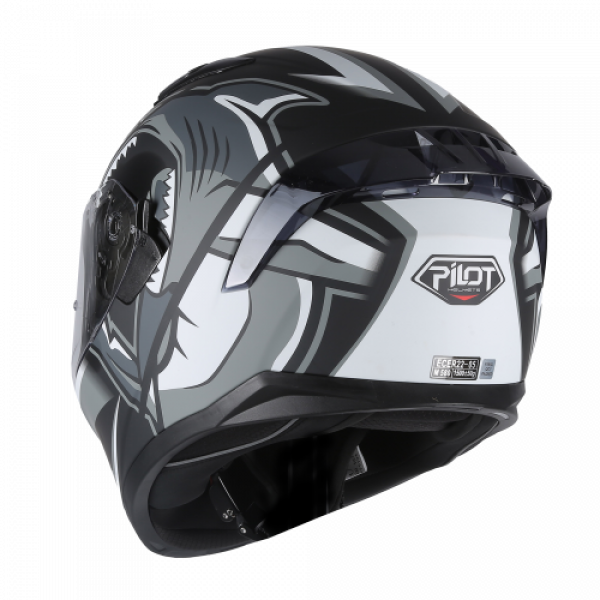 Κράνος Pilot Fighter SV Shark μαύρο/γκρι ματ