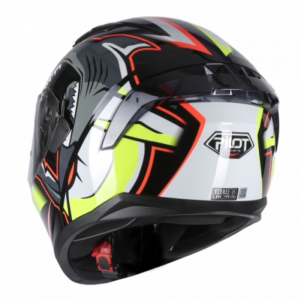 Κράνος Pilot Fighter SV Shark μαύρο/κόκκινο/fluo